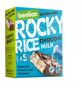 Rijstrepen met melkchocoladecoating