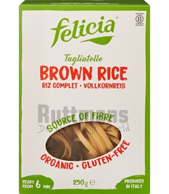 Tagliatelle van bruine rijst