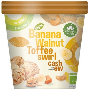 Banana walnut toffee swirl cashew ice cream (diepvries)