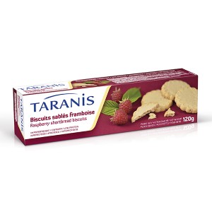 Zandkoekje met framboos
