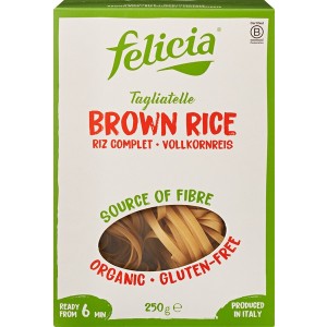 Tagliatelle van bruine rijst