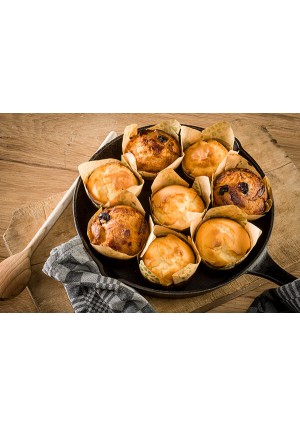 Muffin afgetopt met kersen (diepvries)